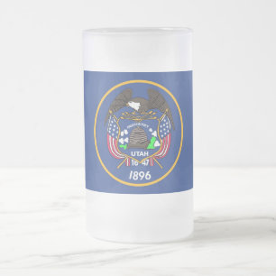 Frosted Glass Mug with flag of Utah, USA