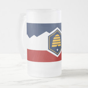 Frosted Glass Mug with flag of Utah, USA