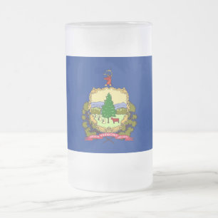 Frosted Glass Mug with flag of Vermont, USA