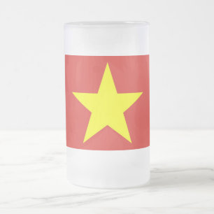 Frosted Glass Mug with flag of Vietnam