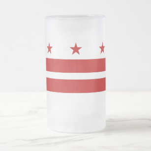 Frosted Glass Mug with flag of Washington DC, USA