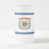 Frosted Glass Mug with flag of West Virginia State