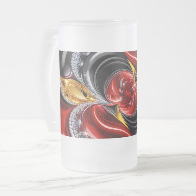 Frosted Glass Mug with German Colours design (Front Left)