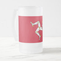 Frosted Glass Mug with Isle Of Man flag
