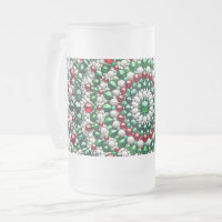 Frosted Glass Mug with Italian Colours design