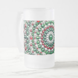 Frosted Glass Mug with Italian Colours design