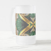 Frosted Glass Mug with Jamaican Colours design