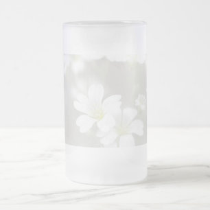 Frosted Glass Mug with light floral theme