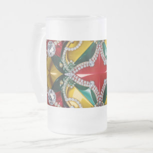 Frosted Glass Mug with Los Angeles Colours design