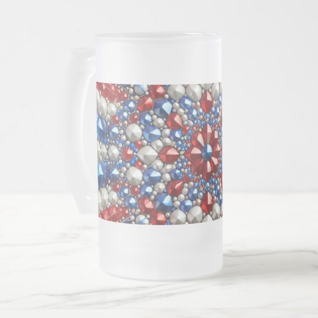 Frosted Glass Mug with Netherlands Colours design (Front Left)