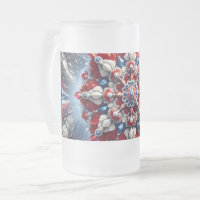 Frosted Glass Mug with Norwegian Colours design