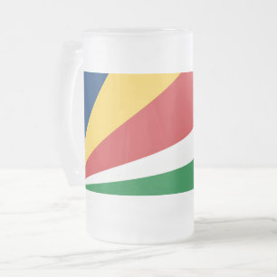Frosted Glass Mug with Seychelles Colours design
