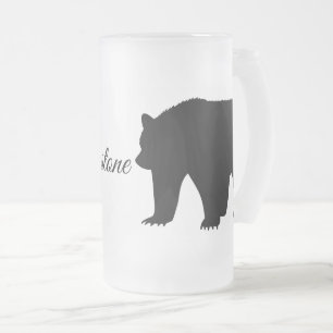 Frosted Glass Mug-Yellowstone Bear Beer Mug