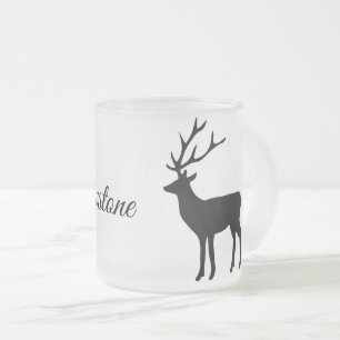 Frosted Glass Mug-Yellowstone Deer Coffee Mug