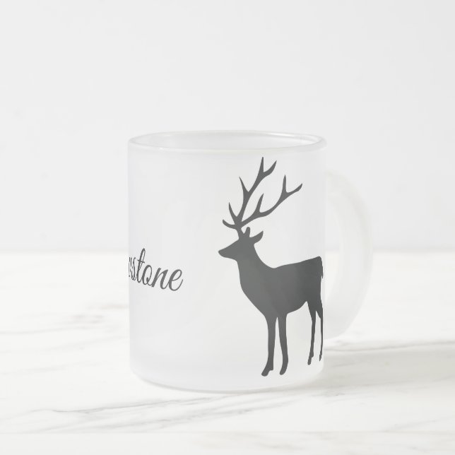 Frosted Glass Mug-Yellowstone Deer Coffee Mug (Front Right)