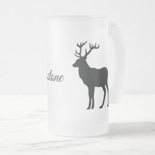 Frosted Glass Mug-Yellowstone Elk Beer Mug