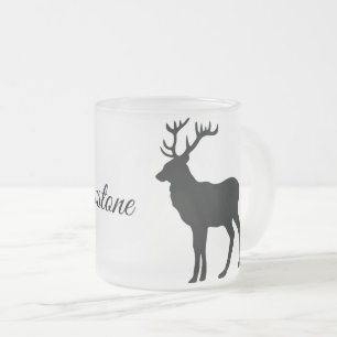 Frosted Glass Mug-Yellowstone Elk Coffee Mug