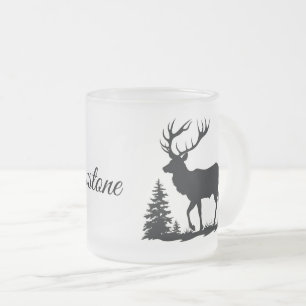 Frosted Glass Mug-Yellowstone Elk Coffee Mug