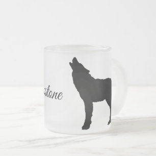 Frosted Glass Mug-Yellowstone Wolf Coffee Mug