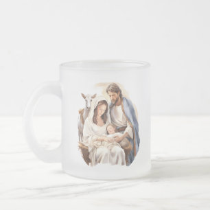 Frosted Glass Nativity Baby Jesus Mug