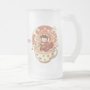 Frosted Glass Red Panda Warm Glow Mug