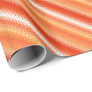Frosted glass stripes - orange and white wrapping paper