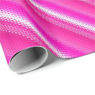 Frosted glass stripes - pink and fuchsia wrapping paper