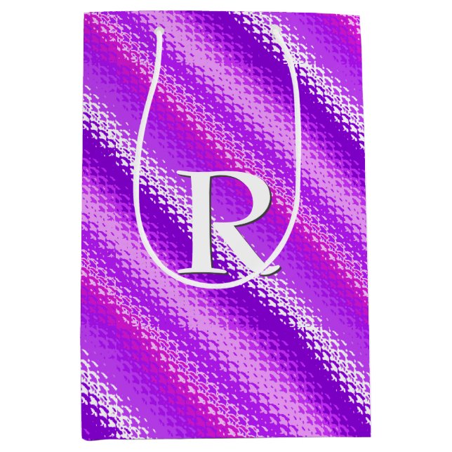 Frosted glass stripes - purple and orchid medium gift bag (Front)