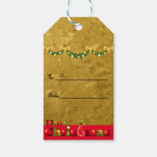 Frosted Gold Christmas Gift Tags