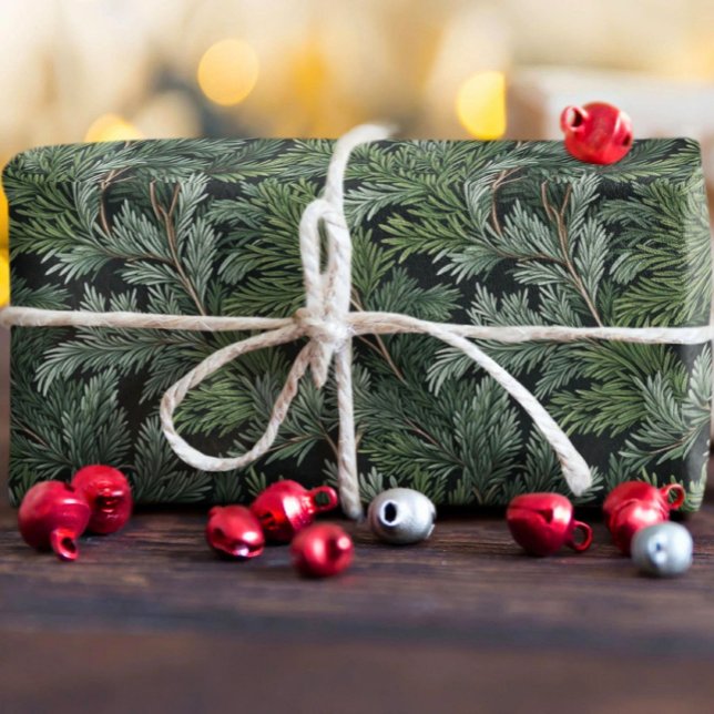 Frosted Green Twigs Wrapping Paper (Creator Uploaded)