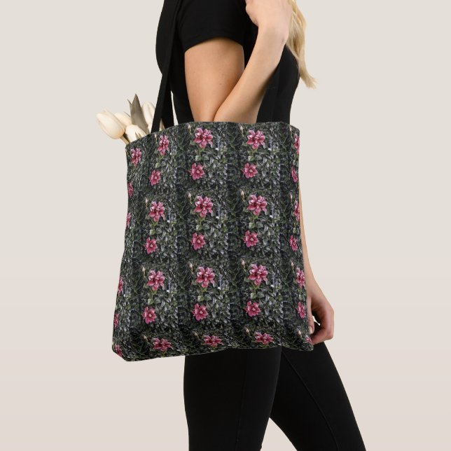 Frosted Hibiscus Tote Bag (Close Up)