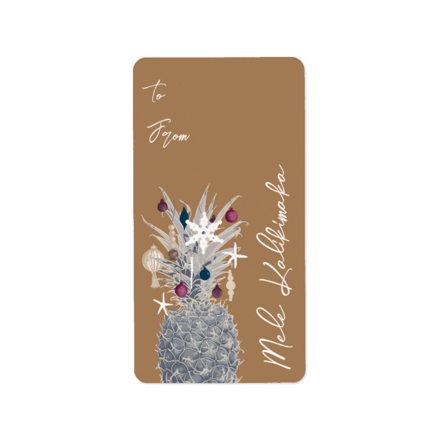 Frosted Island Pine, Sugar Plum Gift Labels (Front)