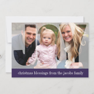 'Frosted Joy' (Plum) Holiday Photo Card