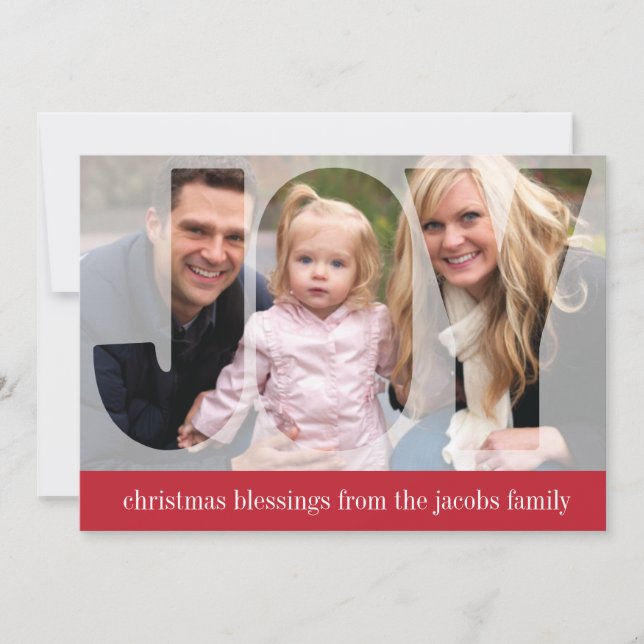 'Frosted Joy' (Ruby) Holiday Photo Card (Front)