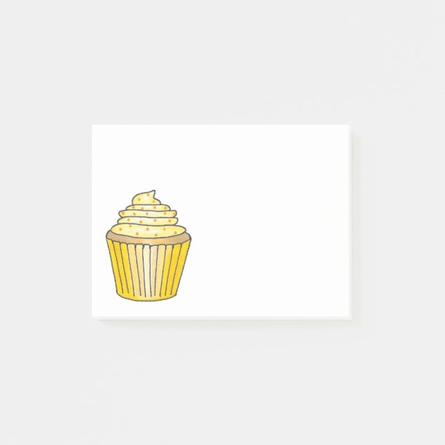 Frosted Lemon Yellow Cupcake Cake Foodie Post Its Post-it Notes (Front)