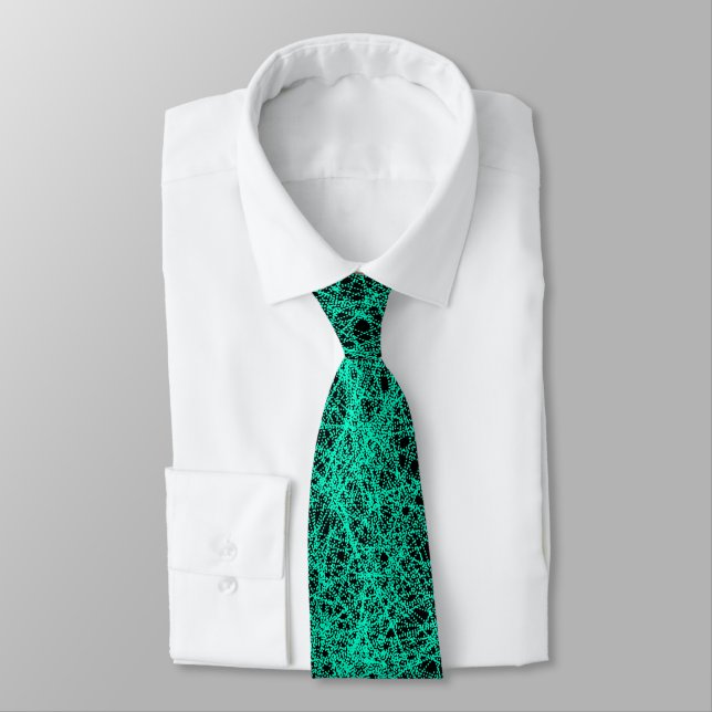 Frosted lines - Turquoise on Black Tie (Tied)