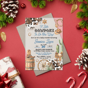 Frosted Little Cowpoke Baby Shower Acrylic Invitations