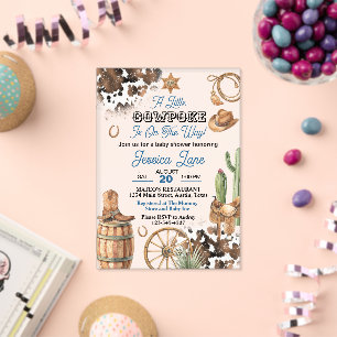Frosted Little Cowpoke Baby Shower Acrylic Invitations