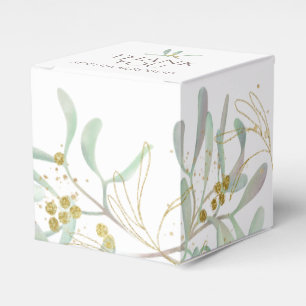 Frosted Mistletoe Winter Wedding Favour Box