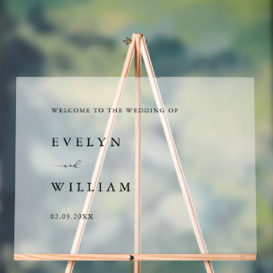 Frosted Modern Elegant Welcome Wedding Entrance Acrylic Sign