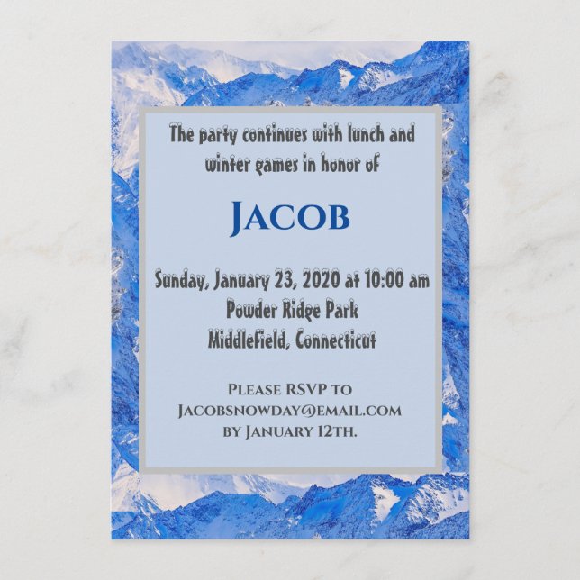 Frosted Mountains Enclosure Card (Front)