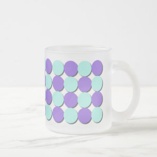 Frosted Mug Aqua & Blue Polka Dots
