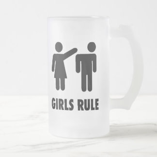 Frosted Mug-Girls Rule Frosted Glass Beer Mug