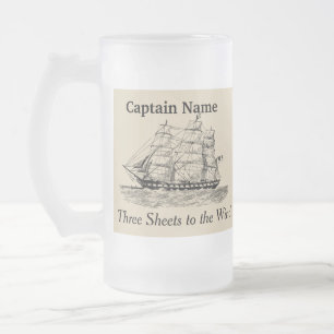 Frosted Mug Schooner Personalise with Captain Name