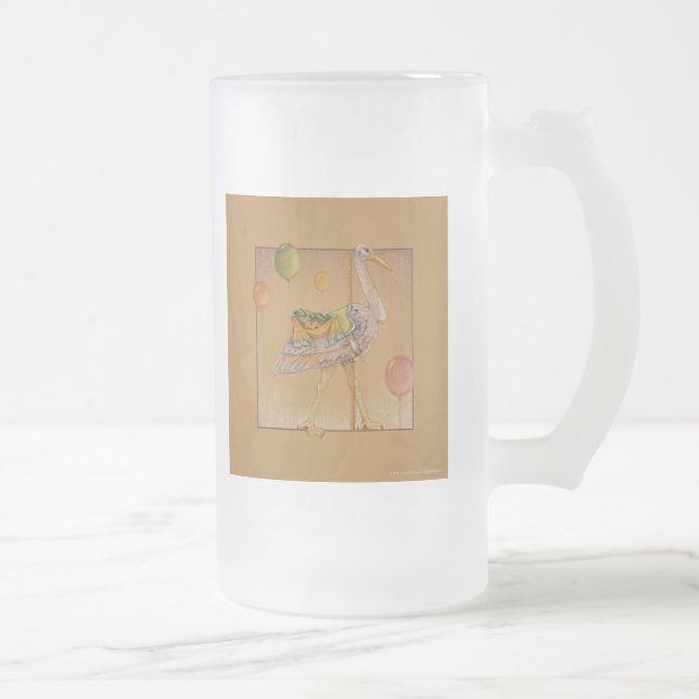 Frosted Mug, Steins - Carousel Stork (Right)