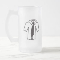 Frosted Mug w/Black and White Shirt w/Tie