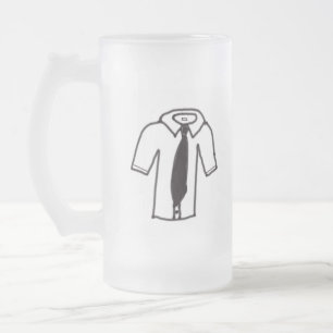 Frosted Mug w/Black and White Shirt w/Tie