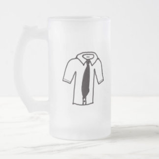Frosted Mug w/Black and White Shirt w/Tie