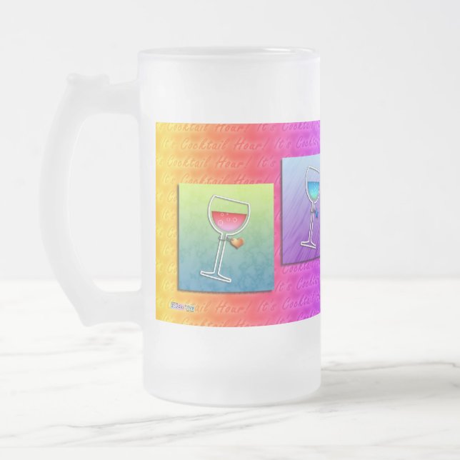 Frosted Mugs - Pop Art Wine (Left)