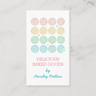 Frosted Pastel Cookies   Pastry Bakery Business Card
